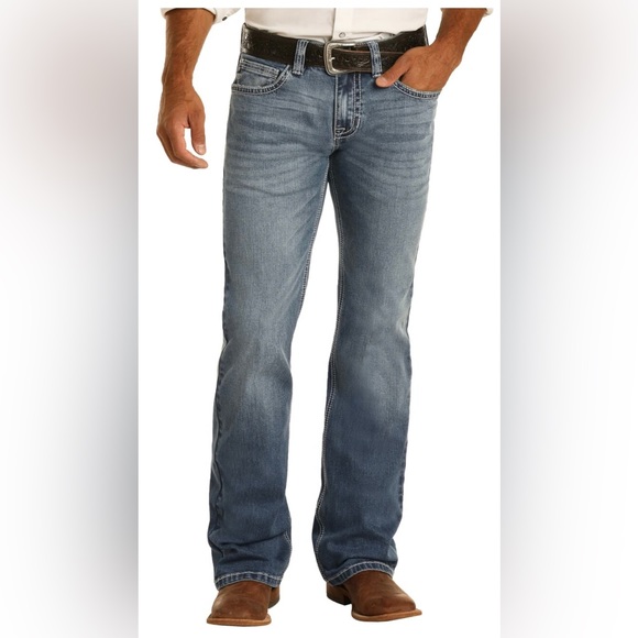 Mens NEW Rock & Roll Jeans 32x34 - Picture 2 of 7